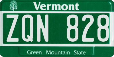 VT license plate ZQN828