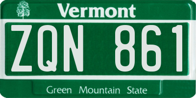 VT license plate ZQN861