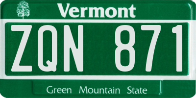 VT license plate ZQN871