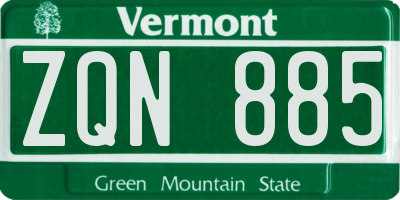 VT license plate ZQN885