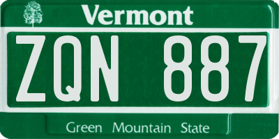 VT license plate ZQN887
