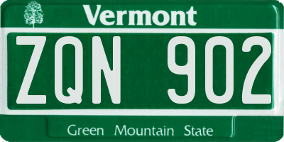 VT license plate ZQN902