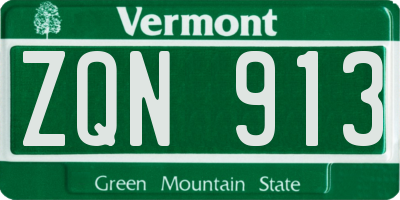 VT license plate ZQN913