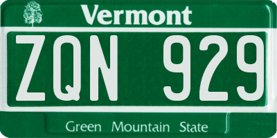 VT license plate ZQN929