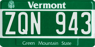 VT license plate ZQN943
