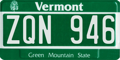 VT license plate ZQN946