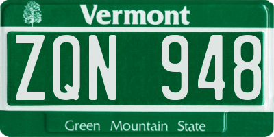 VT license plate ZQN948