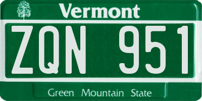 VT license plate ZQN951
