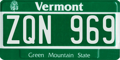 VT license plate ZQN969