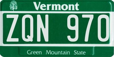 VT license plate ZQN970