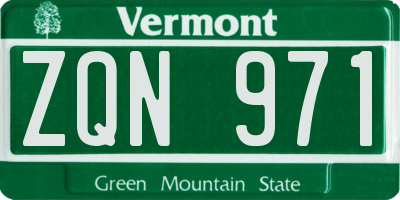 VT license plate ZQN971