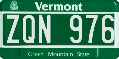 VT license plate ZQN976
