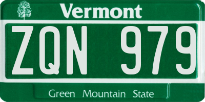 VT license plate ZQN979