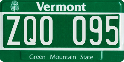 VT license plate ZQO095