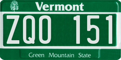 VT license plate ZQO151