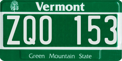 VT license plate ZQO153
