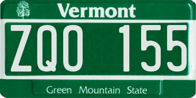 VT license plate ZQO155