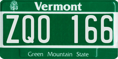 VT license plate ZQO166