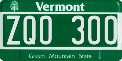 VT license plate ZQO300