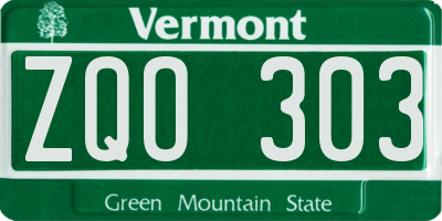 VT license plate ZQO303