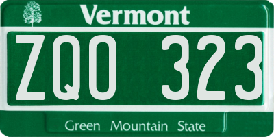 VT license plate ZQO323