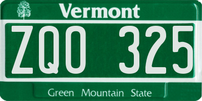 VT license plate ZQO325