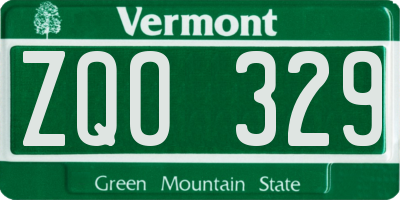 VT license plate ZQO329
