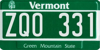 VT license plate ZQO331