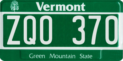 VT license plate ZQO370