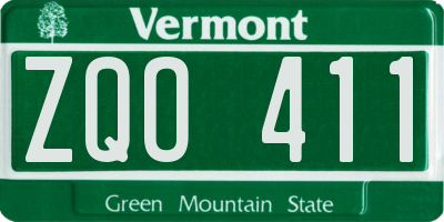 VT license plate ZQO411