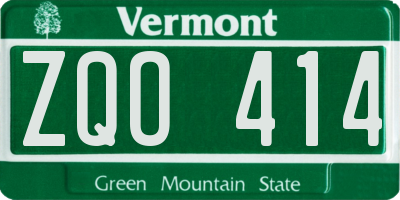 VT license plate ZQO414
