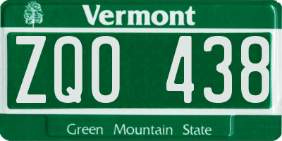 VT license plate ZQO438
