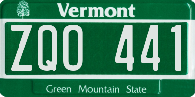 VT license plate ZQO441