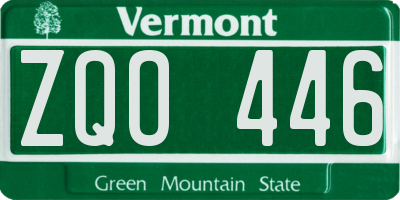 VT license plate ZQO446