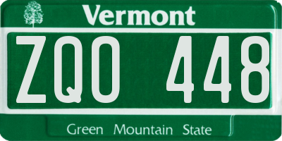 VT license plate ZQO448