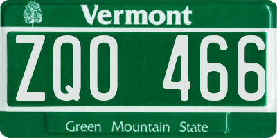 VT license plate ZQO466