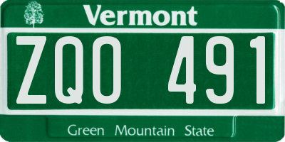 VT license plate ZQO491