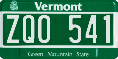 VT license plate ZQO541