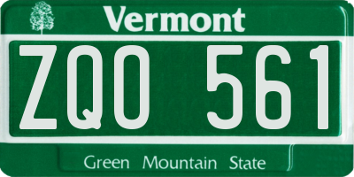 VT license plate ZQO561