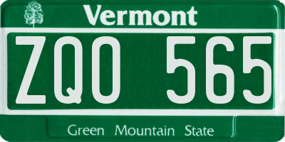 VT license plate ZQO565