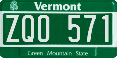 VT license plate ZQO571