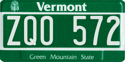 VT license plate ZQO572