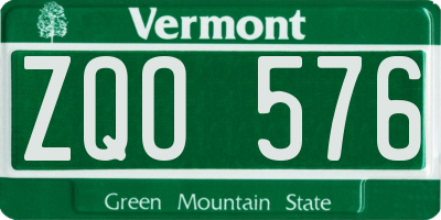 VT license plate ZQO576
