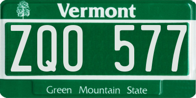 VT license plate ZQO577