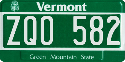 VT license plate ZQO582