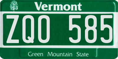 VT license plate ZQO585