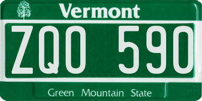 VT license plate ZQO590