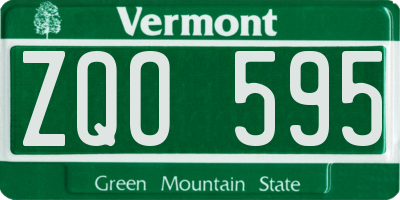 VT license plate ZQO595