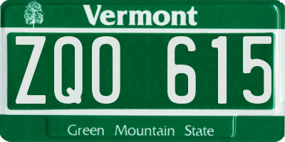 VT license plate ZQO615
