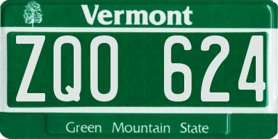 VT license plate ZQO624